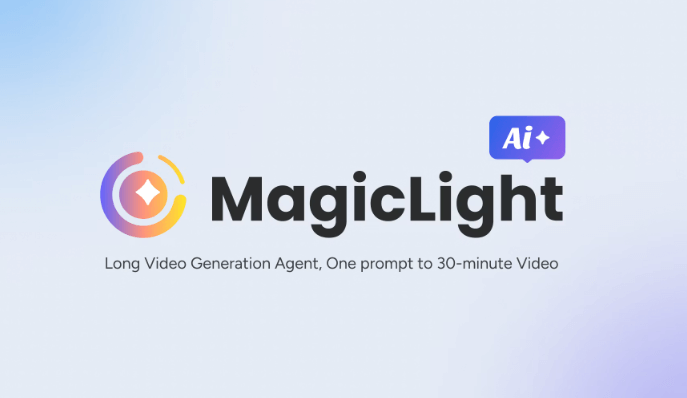 매직라이트(MagicLight) AI 로고와 함께 'Long Video Generation Agent' 문구가 적힌 서비스 소개 이미지