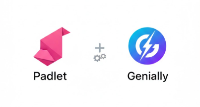 패들렛 공식 로고와 제니얼리 공식 로고가 나란히 배치된 이미지. 두 에듀테크 도구의 협업과 시너지를 상징함.