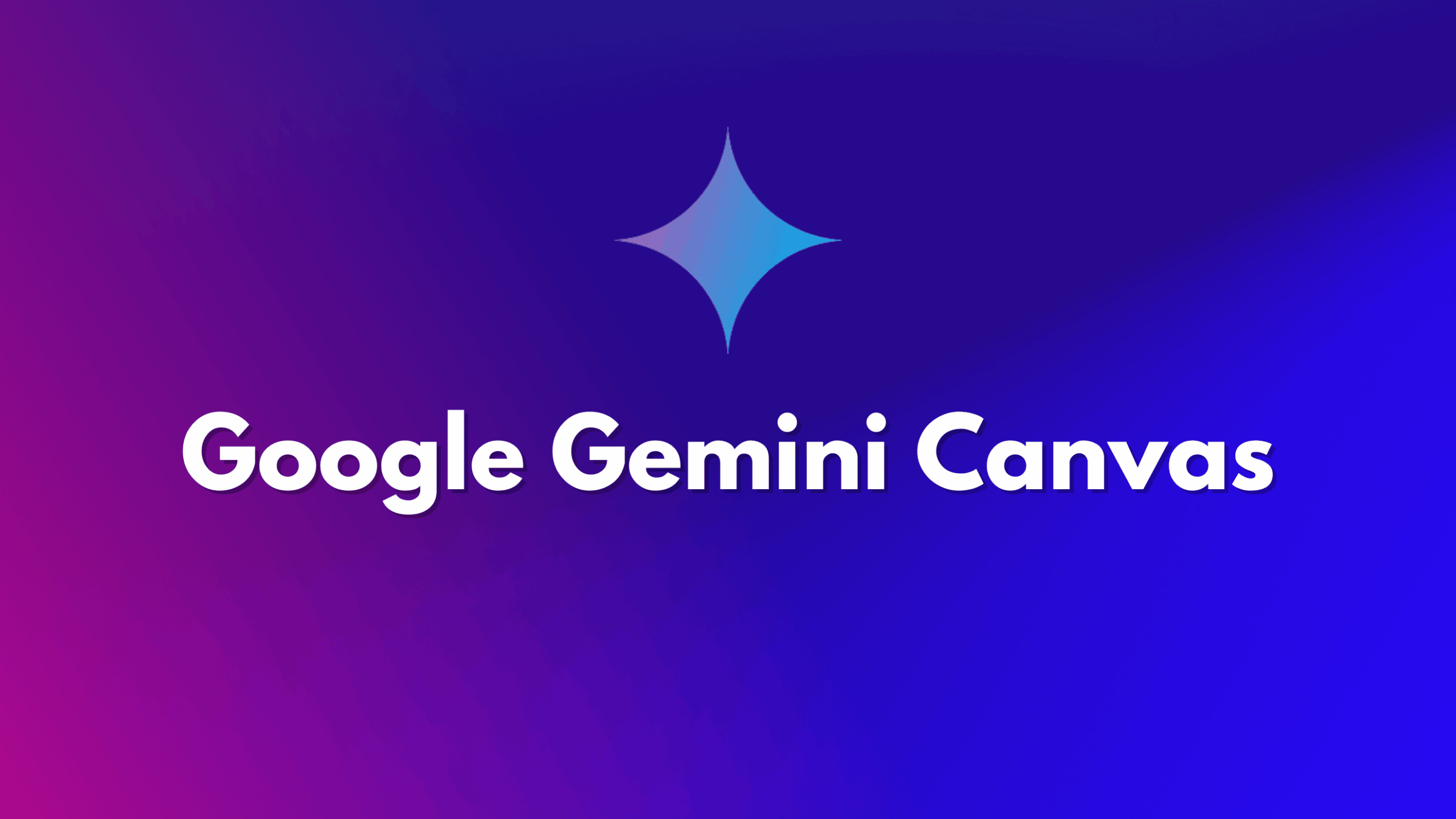 Google Gemini Canvas 로고가 포함된 블루와 퍼플 그라데이션 배경의 세련된 블로그 대표 썸네일 이미지