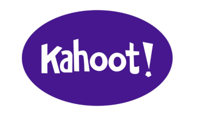 보라색 타원형 배경 안에 흰색 글씨로 Kahoot!이라고 적힌 카훗의 공식 로고 이미지